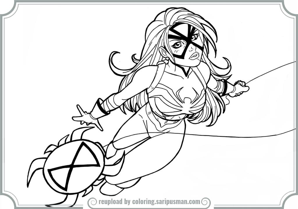 1024x720 Spider Girl Coloring Pages Spider Girl Coloring Pages To Beatiful