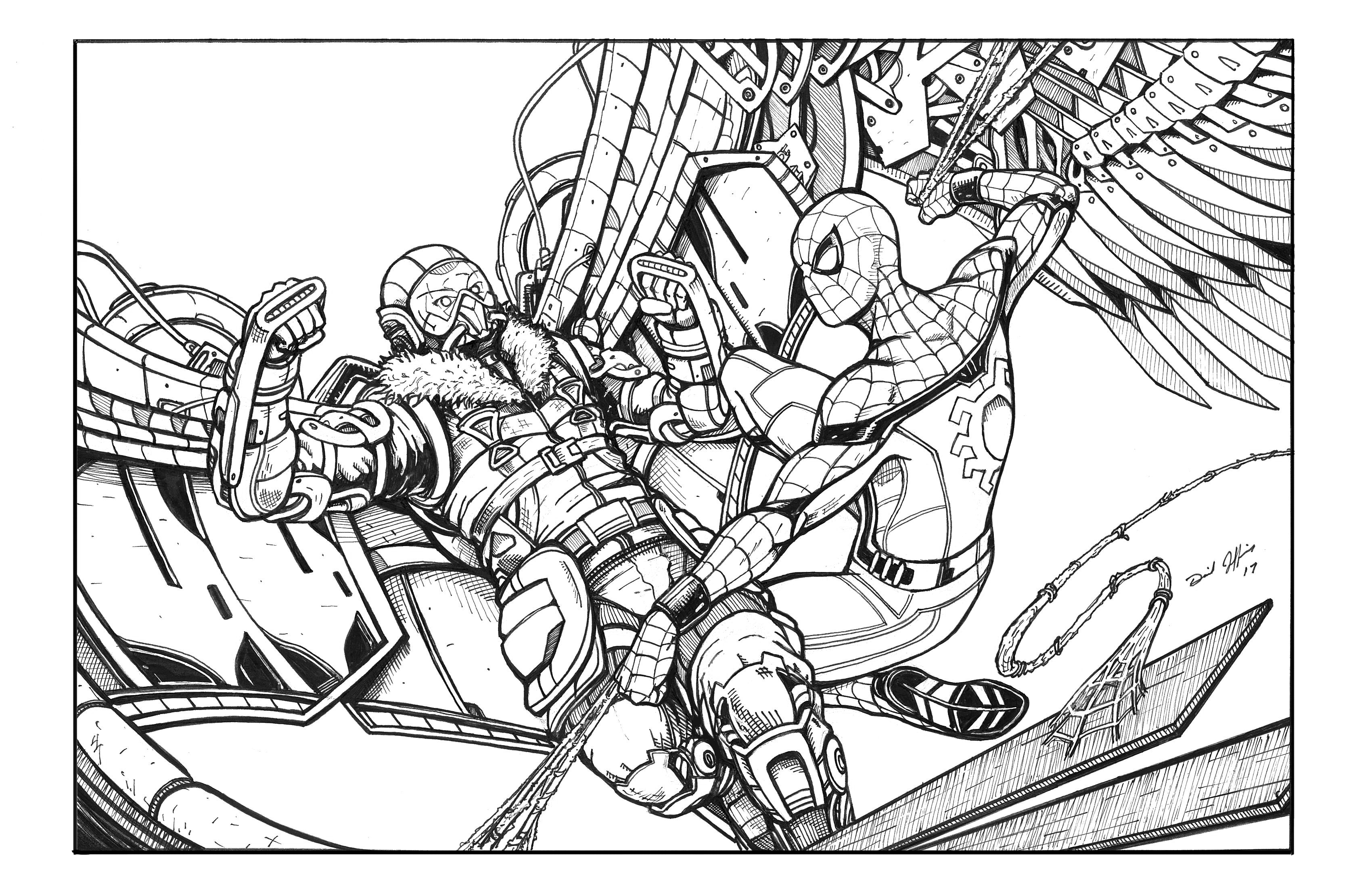 3400x2200 Popular Spiderman Homecoming Coloring Pages Sp