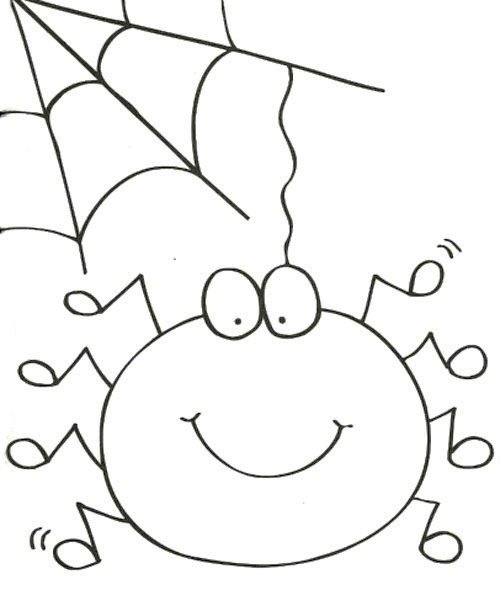 500x606 Cute Spider And Spider Web Coloring Page Cute Spider