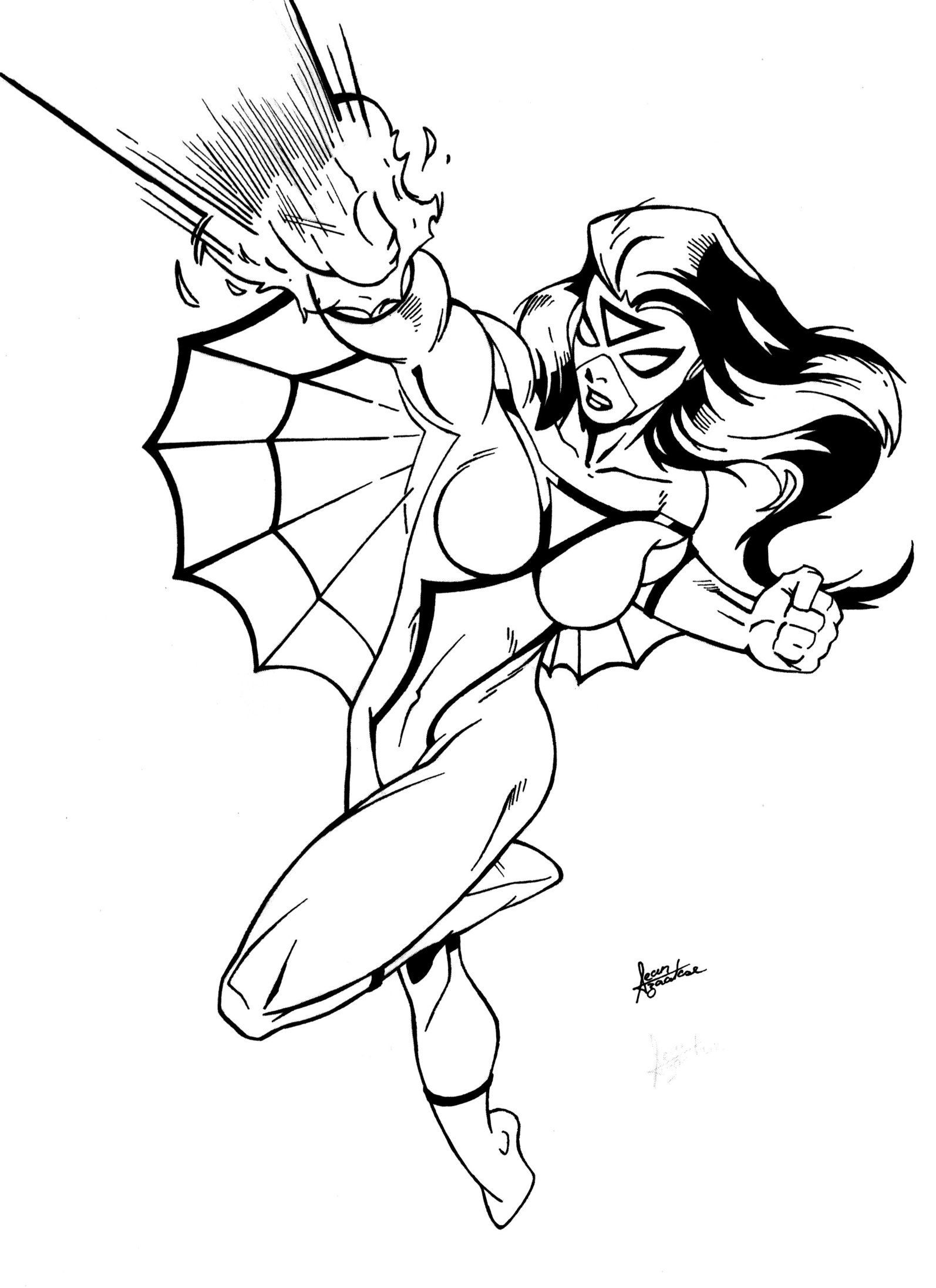 Spider Woman Coloring Pages 1594x2194 Spider Woman Coloring Pages
