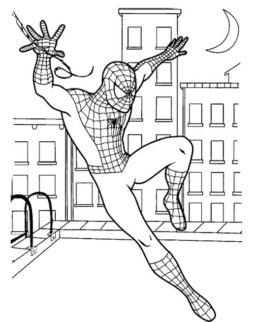 520x654 Spiderman Nearly Fall Coloring Page Coloring