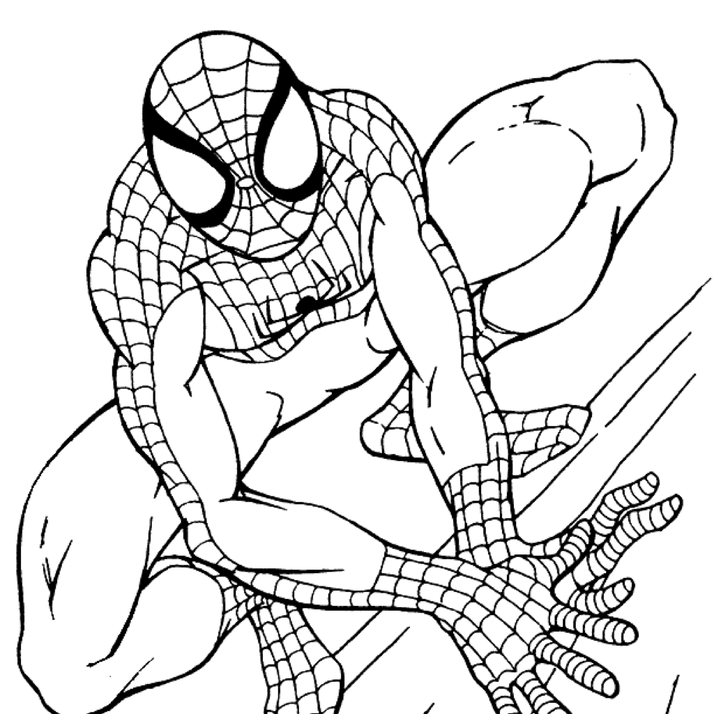 Spiderman Coloring 1024x1024 Spiderman Coloring