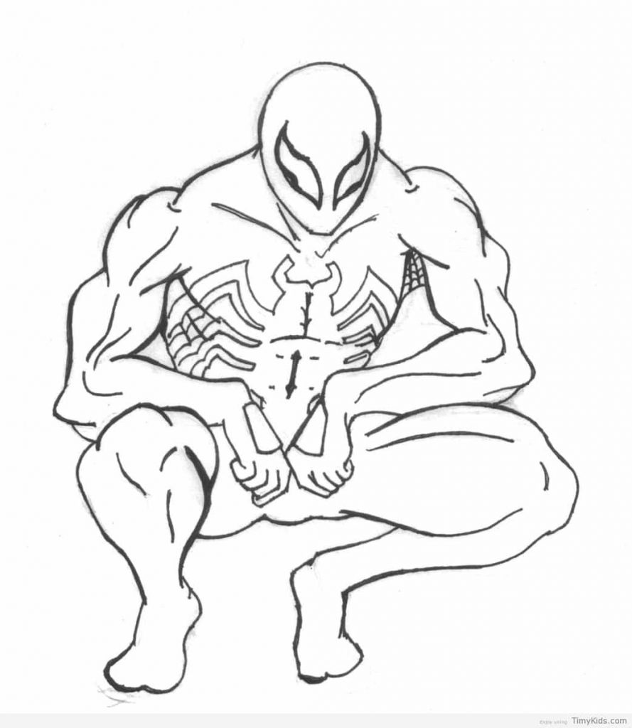 889x1024 Black Suit Spiderman Coloring Pages