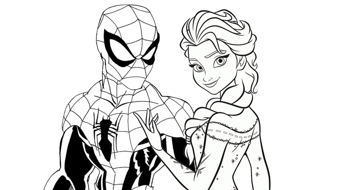 1280x720 Enjoy This Free Disney Spiderman Vs Elsa Coloring Page And Have