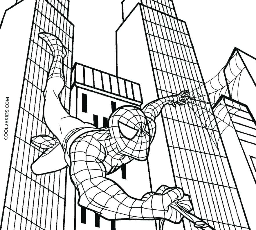 882x794 Spiderman Color Page 3 Coloring Pages Free Printable Spiderman