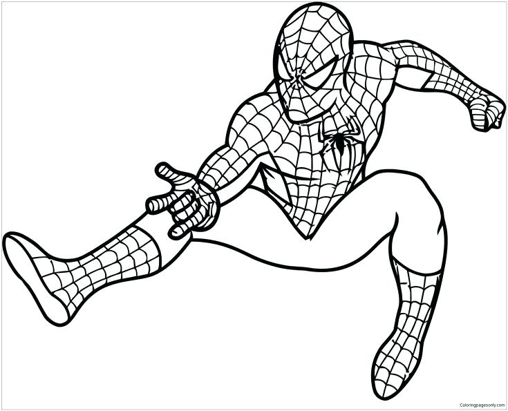 735x595 Spiderman Color Page Epic Spider Man Coloring Page Free Printable