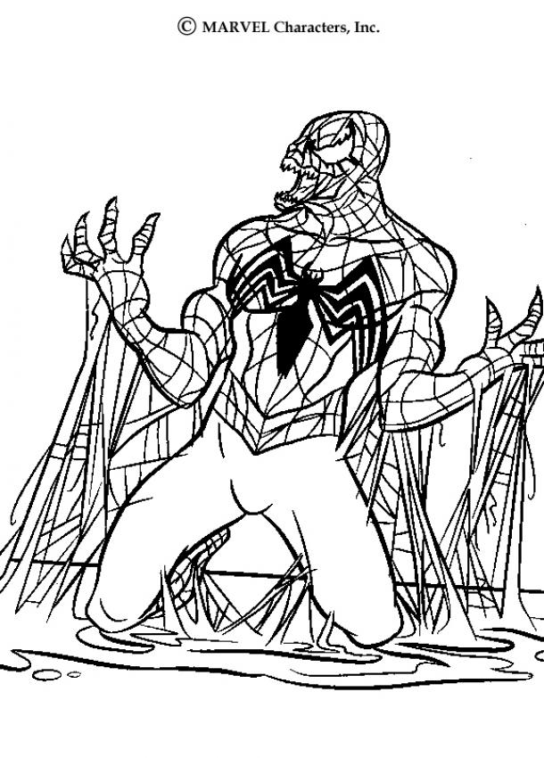 Spiderman 3 Venom Coloring Pages 610x850 Spiderman 3 Venom Coloring Pages
