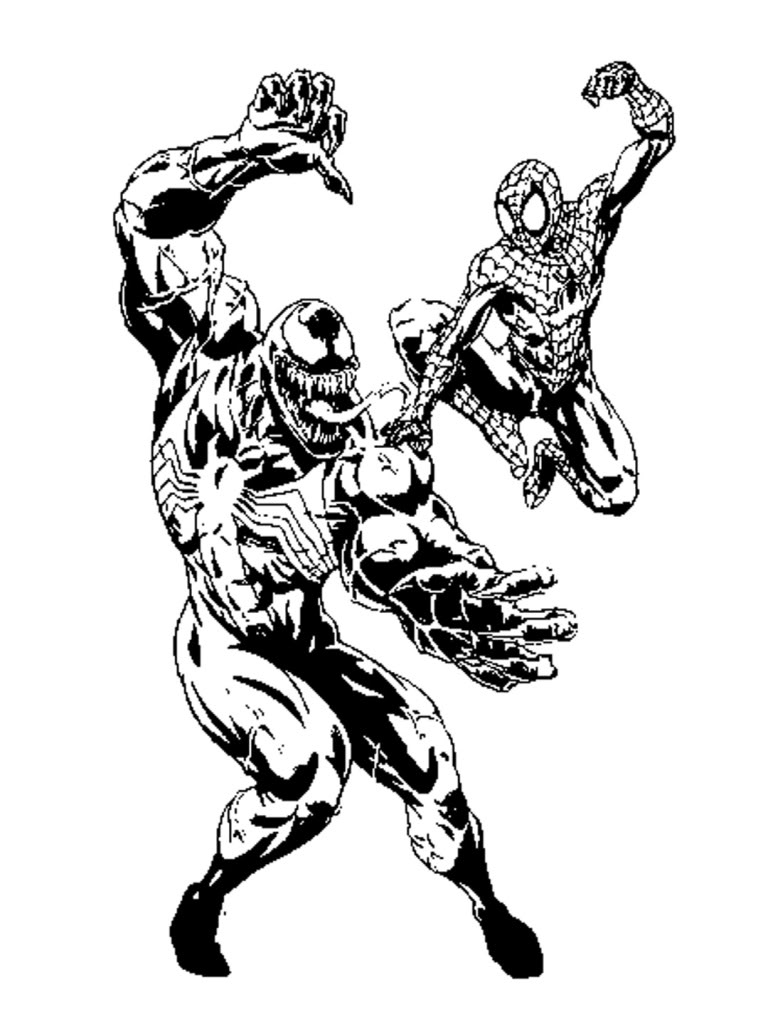 768x1024 Spiderman Vs Venom Coloring Pages