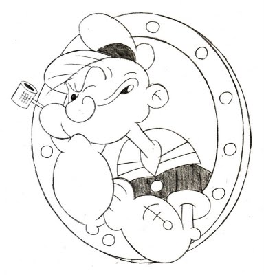 384x400 Popeye Coloring Pages Print Team Colors