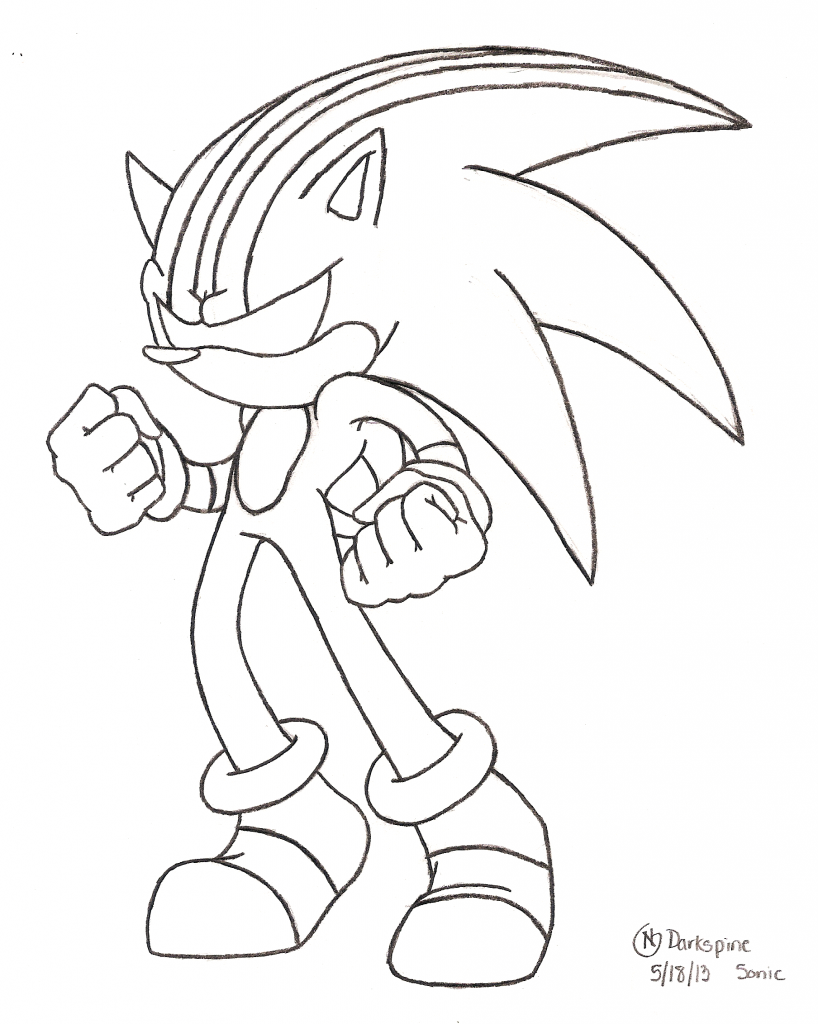 818x1024 Darkspine Sonic Coloring Pages