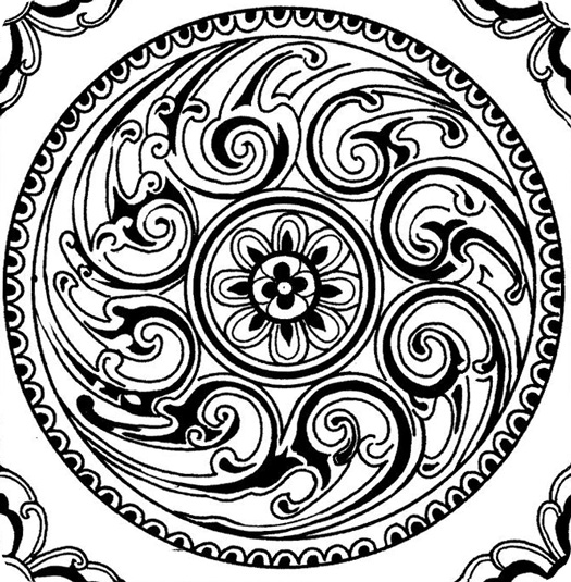 525x535 Spiral Mandala Coloring Pages