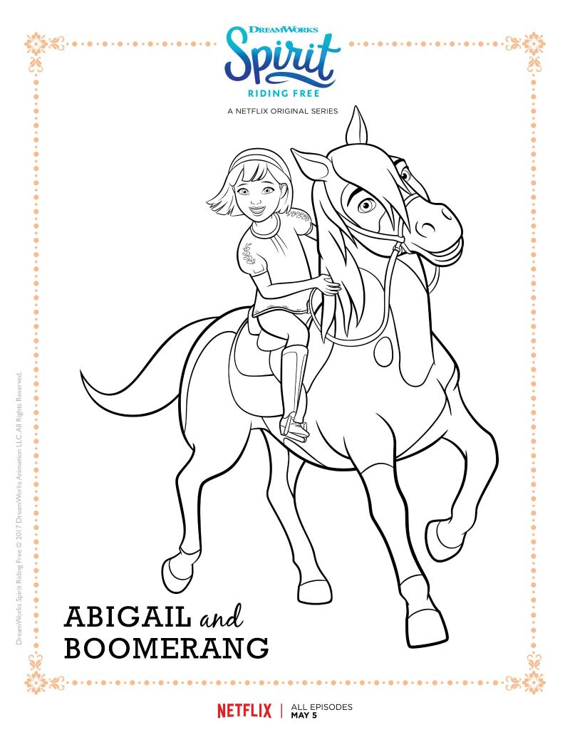 800x1035 Spirit Riding Free Abigail And Boomerang Coloring Page Spirit