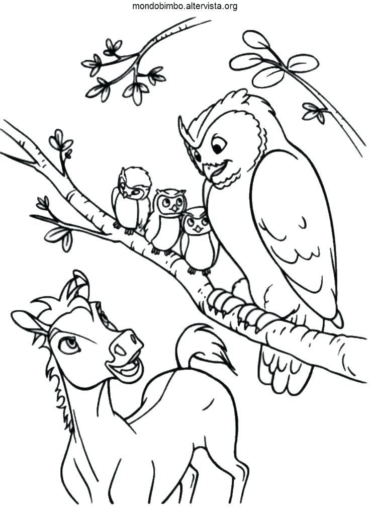 736x1012 Spirit Horse Coloring Pages Pony With Owls Free Coloring Sheet You