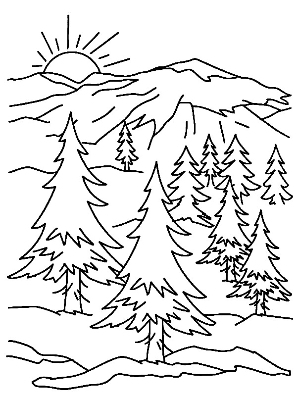 Mountains Coloring Pages 600x800 Mountains Coloring Pages