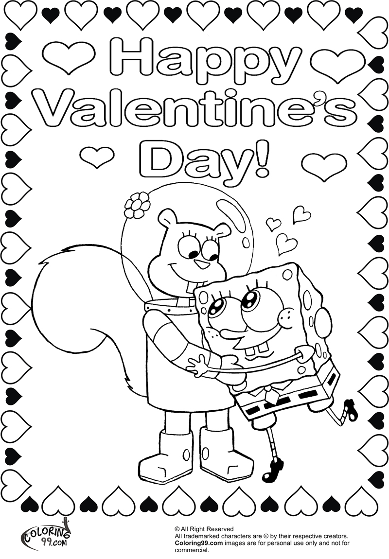 Spongebob Coloring Pages For Valentine's Day Team Colors 800x1150 Spongebob Coloring Pages For Valentine's Day Team Colors