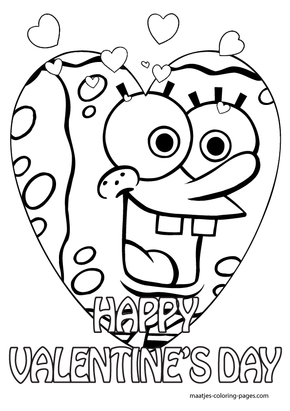 Spongebob Valentine's Day Coloring Pages 595x842 Spongebob Valentine's Day Coloring Pages