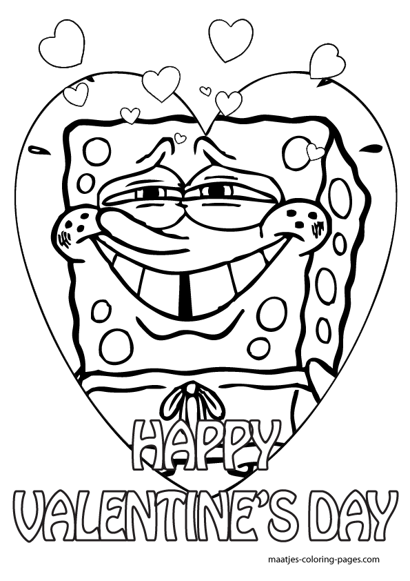 Spongebob Valentine Coloring Pages 595x842 Spongebob Valentine Coloring Pages