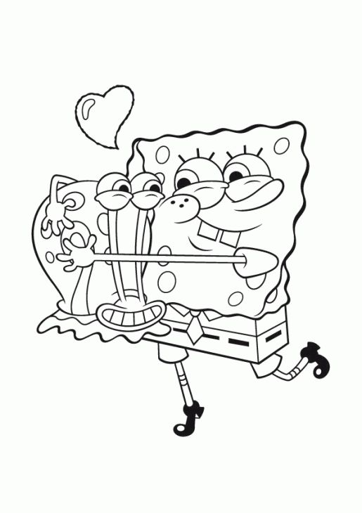 515x730 Gary Is Happy Hugged By Spongebob Coloring Page Nick Jr