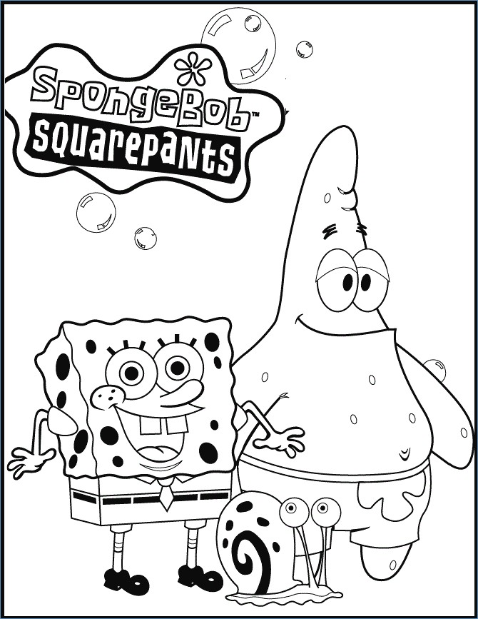 Spongebob And Gary Coloring Pages at GetColorings.com | Free printable ...