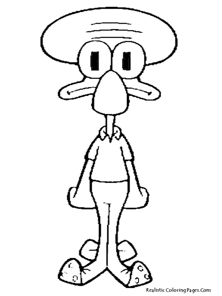 768x1024 Spongebob Coloring Pages Realistic Squidward Lovely