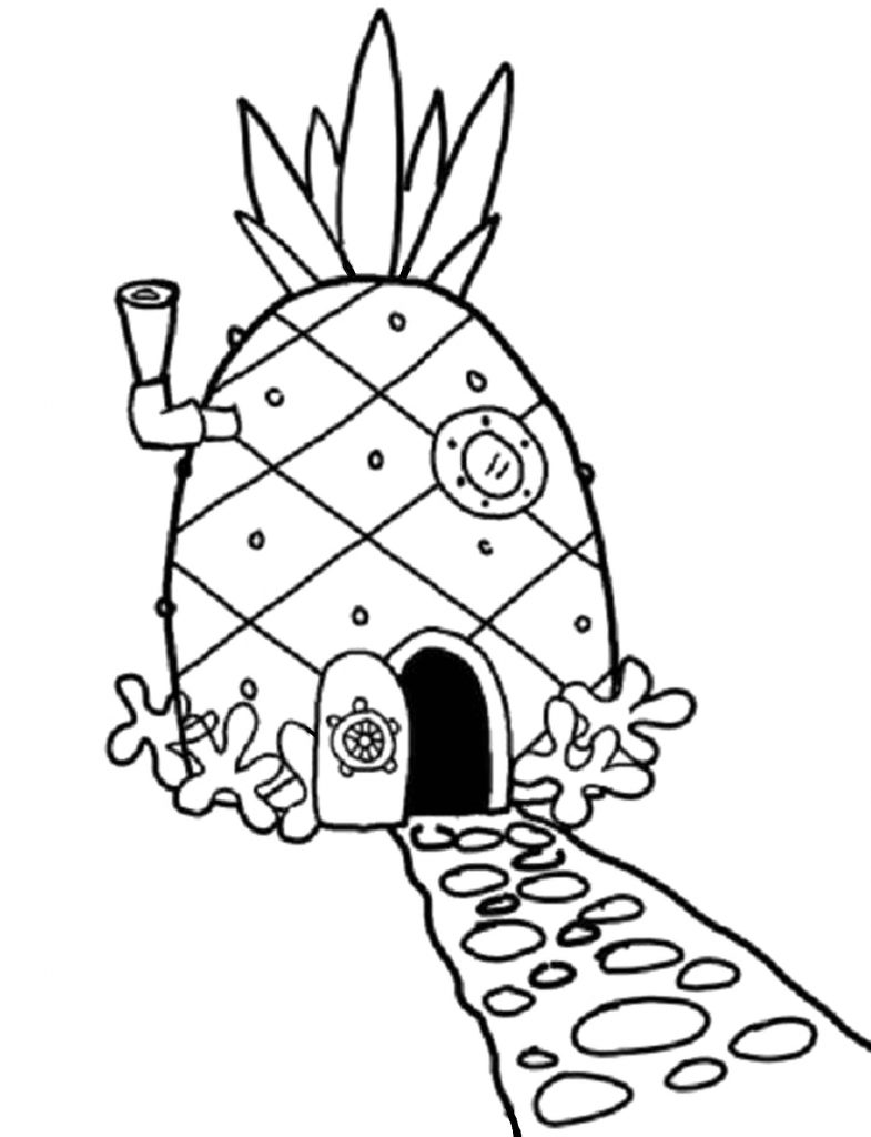 785x1024 Spongebob Squarepants House Coloring Pages