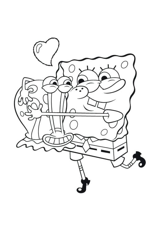 515x730 Spongebob Coloring Page Is Happy Hugged By Coloring Page Spongebob