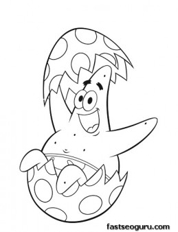 259x338 Printable Cartoon Spongebob Patrick Easter Coloring Pages