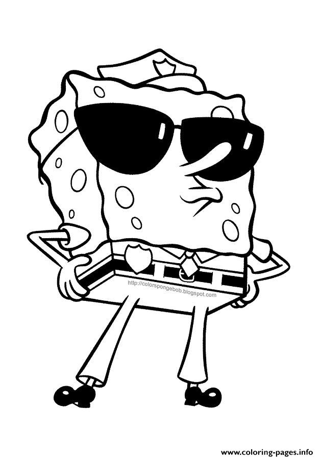 629x900 Spongebob Squarepants Police Officer Halloween Coloring Pages