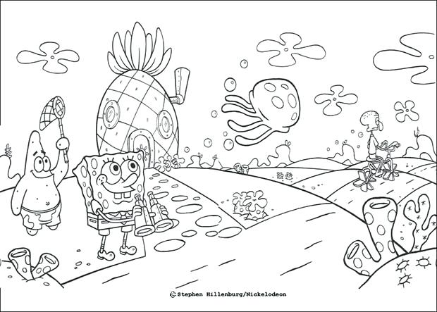 620x443 Spongebob Coloring Sheet And Jellyfish Coloring Page Spongebob