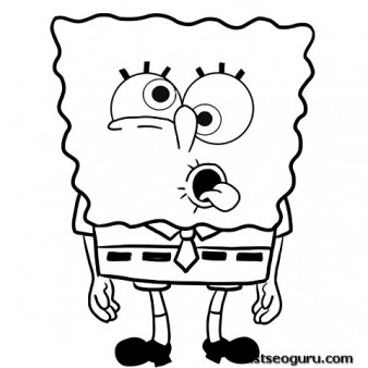 Printable Cartoon Spongebob Funny Face Coloring Pages 338x338 Printable Cartoon Spongebob Funny Face Coloring Pages