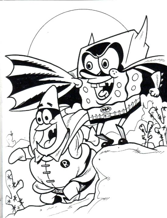 Spongebob And Patrick Coloring Pages And As Heroes Coloring Page 550x717 Spongebob And Patrick Coloring Pages And As Heroes Coloring Page