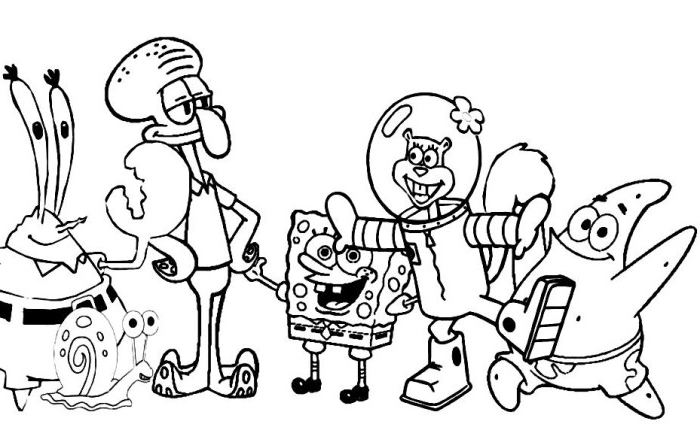 Printable Spongebob Coloring Pages All Character 700x424 Printable Spongebob Coloring Pages All Character