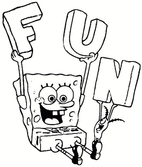 Kids N 39 Coloring Pages Of Spongebob Squarepants 594x696 Kids N 39 Coloring Pages Of Spongebob Squarepants