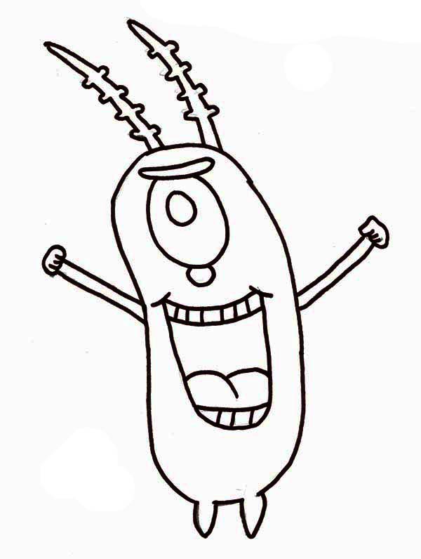 Plankton From Spongebob Squarepants Coloring Page 600x796 Plankton From Spongebob Squarepants Coloring Page