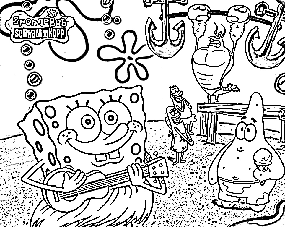 Spongebob Squarepants Coloring Pages 965x768 Spongebob Squarepants Coloring Pages