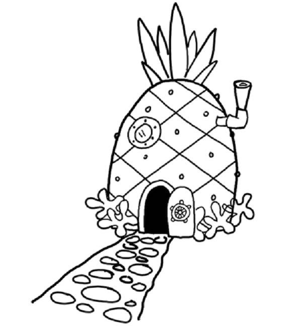 Spongebob Squarepants Coloring Pages House 600x648 Spongebob Squarepants Coloring Pages House