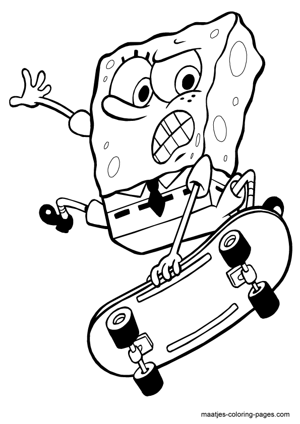 Skateboard Spongebob Squarepants Coloring Page Spongebob 595x842 Skateboard Spongebob Squarepants Coloring Page Spongebob
