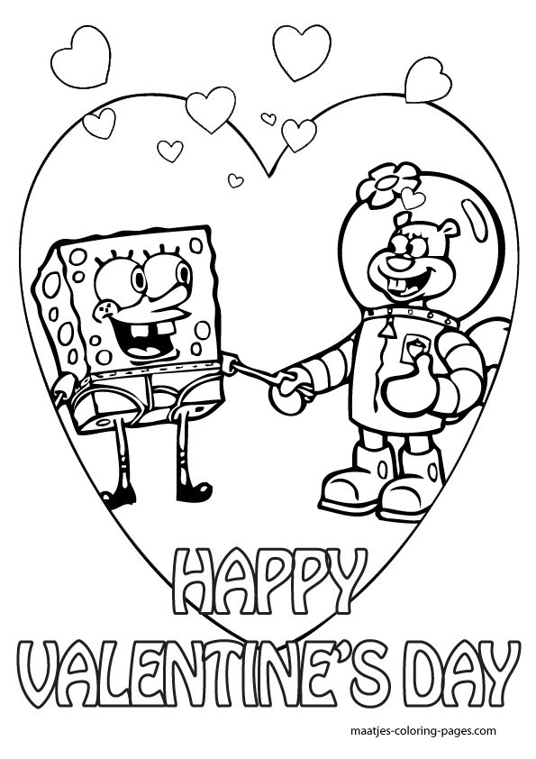 Valentine's Day Coloring Pages Spongebob Valentines Day Coloring 595x842 Valentine's Day Coloring Pages Spongebob Valentines Day Coloring