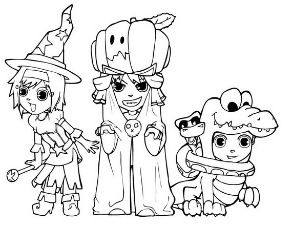 570x441 Fun And Spooky Halloween Coloring Pages Costumes