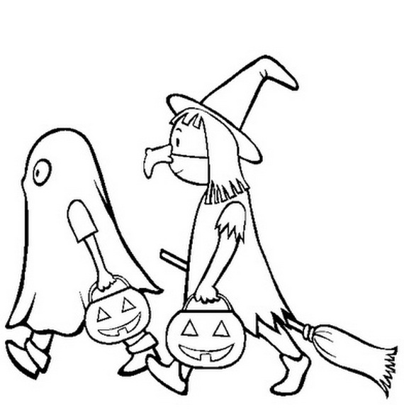 570x582 Fun And Spooky Halloween Coloring Pages Costumes
