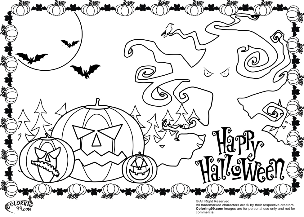 Scary Halloween Pumpkin Coloring Pages Team Colors 980x700 Scary Halloween Pumpkin Coloring Pages Team Colors