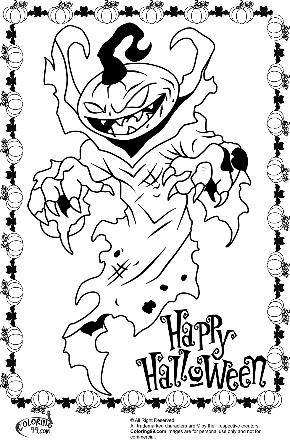 Scary Halloween Coloring Sheets. Scary Halloween Coloring Sheets 980x1500 Scary Halloween Coloring Sheets. Scary Halloween Coloring Sheets