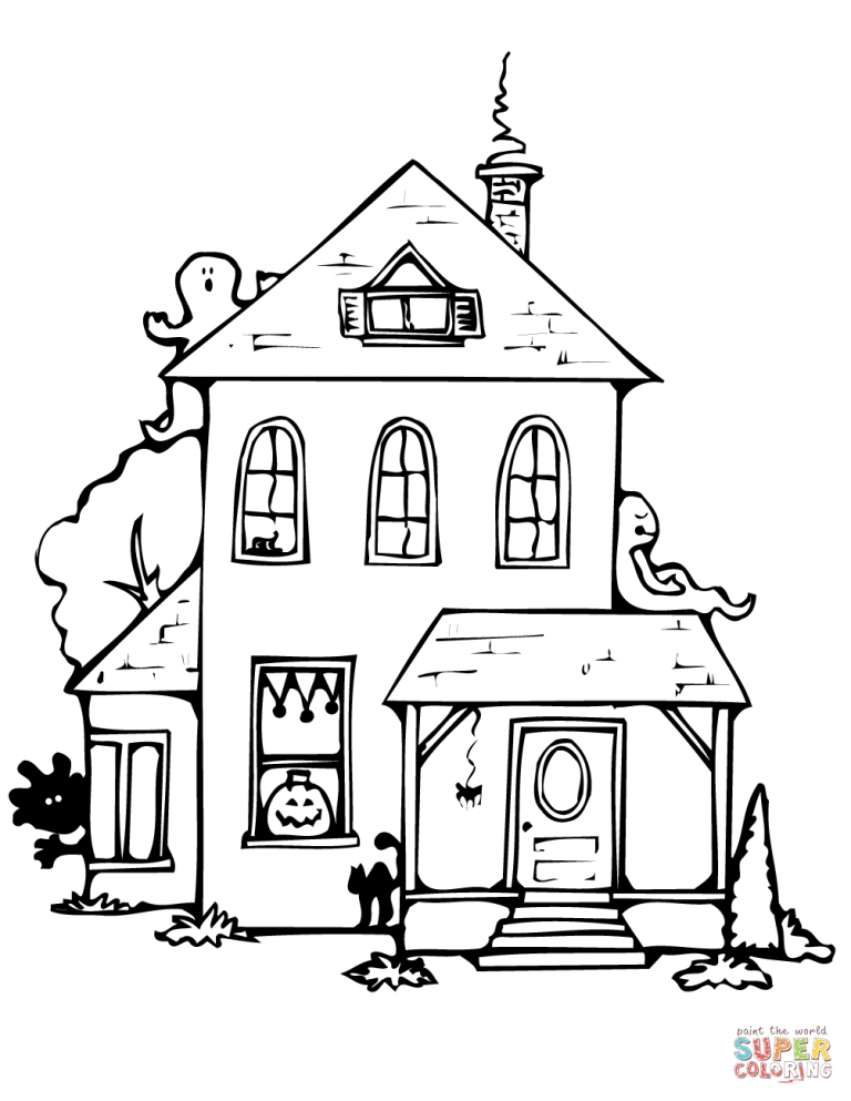Haunted House Coloring Pages Haunted House Coloring Page Free 768x993 Haunted House Coloring Pages Haunted House Coloring Page Free