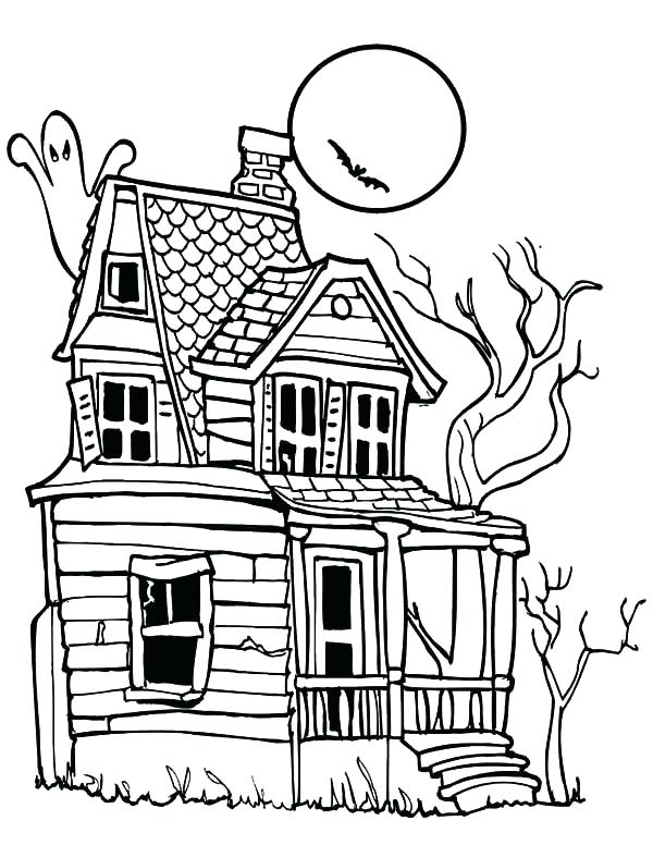 Monster House Coloring Pages Coloring Pages Of Haunted Houses 600x776 Monster House Coloring Pages Coloring Pages Of Haunted Houses