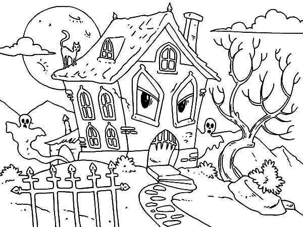 Pictuure Of Haunted House Coloring Page Pictuure Of Haunted House 600x450 Pictuure Of Haunted House Coloring Page Pictuure Of Haunted House