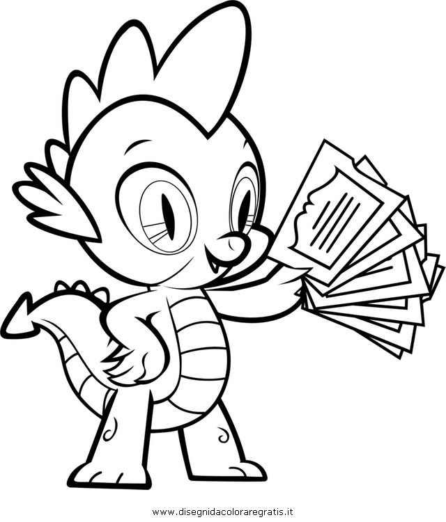 640x750 Spike The Dragon From My Little Pony Colouring Pages