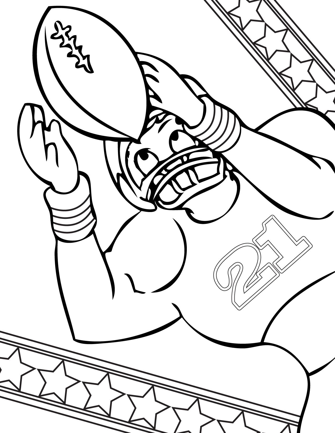 1275x1650 Football Coloring Page