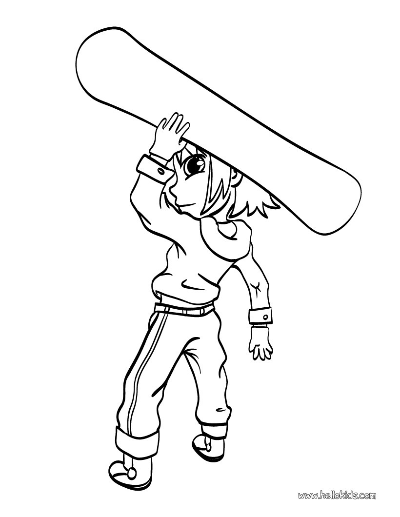 Boy With Snowboard Coloring Pages 820x1060 Boy With Snowboard Coloring Pages