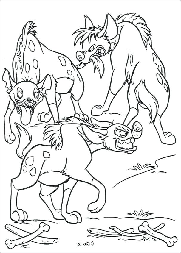607x850 Hyena Coloring Page The Lion King Coloring Pages Three Hyenas Baby
