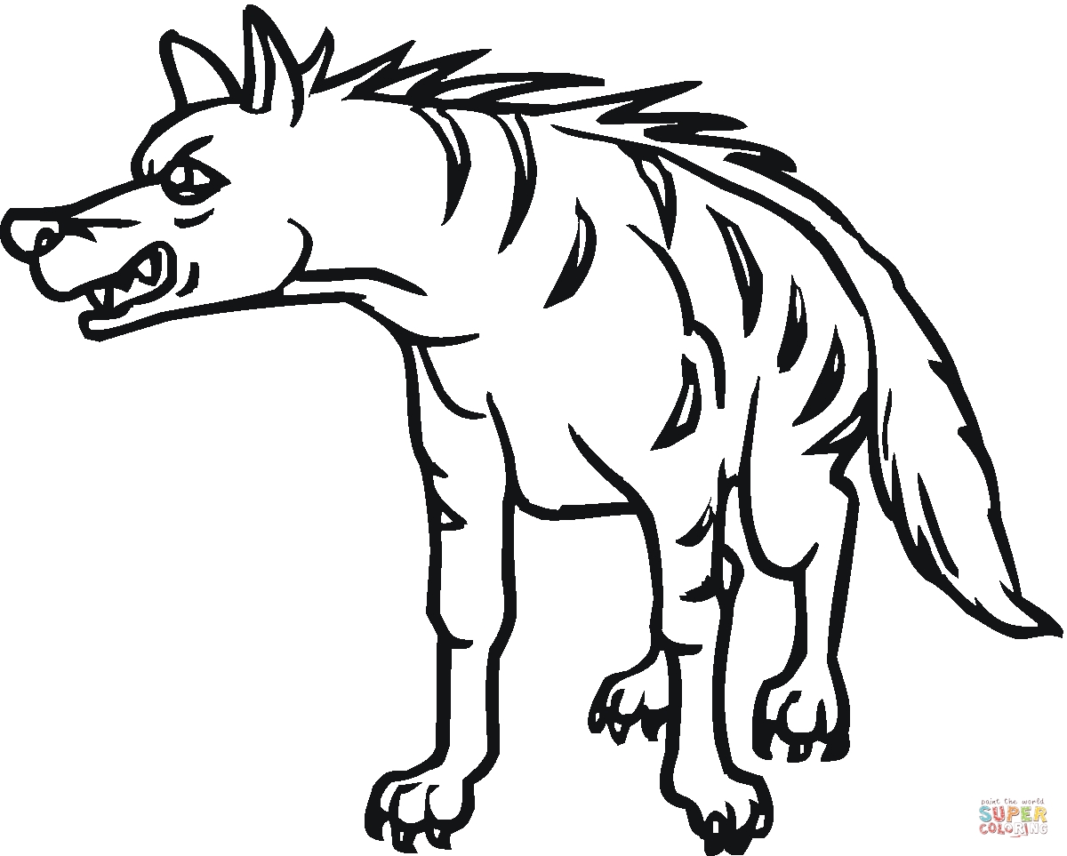 1200x963 New Hyena Page To Color Design Printable Coloring Sheet